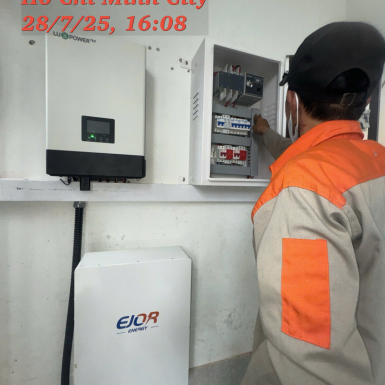 Lắp đặt hệ thống điện mặt trời hòa lưới có lưu trữ 7,5kWp tại TP.HCM | An Phát Solar