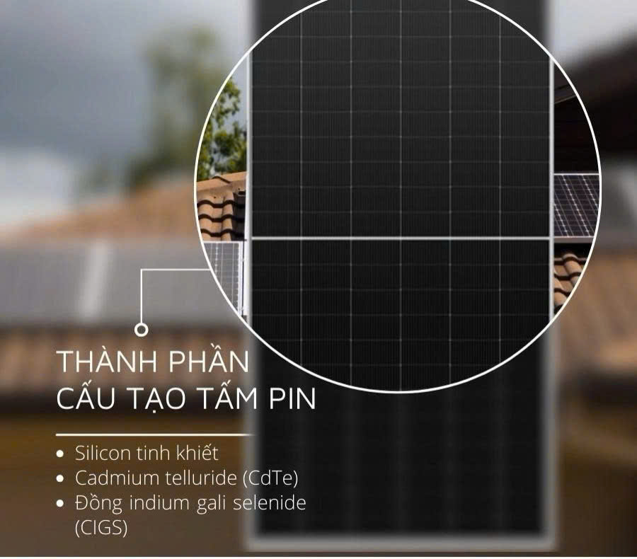 Thành phần cấu tạo của tấm pin năng lượng mặt trời