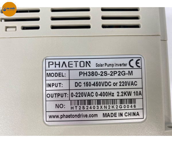 Biến tần bơm năng lượng mặt trời 2.2kW 220V 1 pha Phaeton
